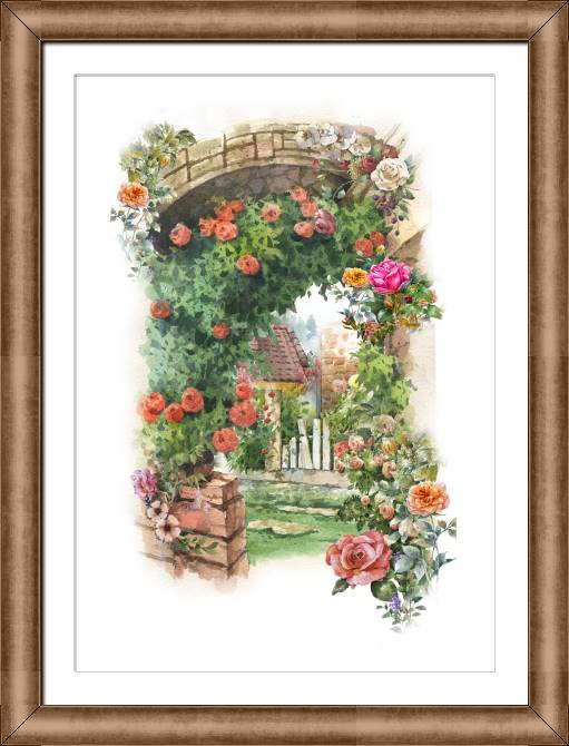 Купить и печать на заказ Картины в рамке, багете Арка и розы