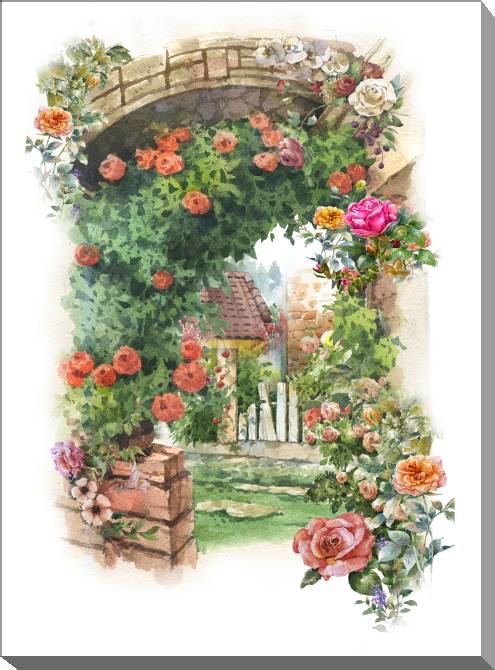 Paintings on canvas Arch and roses