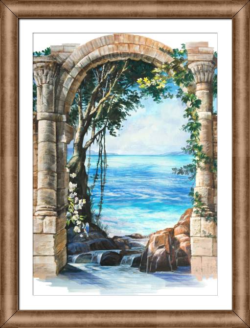 Купить и печать на заказ Картины в рамке, багете Эскиз морского пейзажа