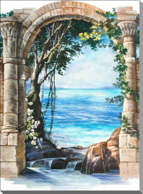 Купить и печать на заказ Картины на пластике, пеноркартоне Эскиз морского пейзажа