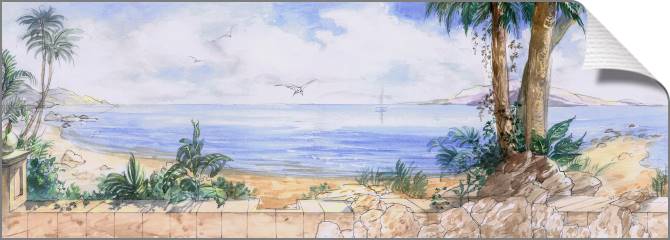 Купить и печать на заказ Картины на холсте Эскиз панорама моря