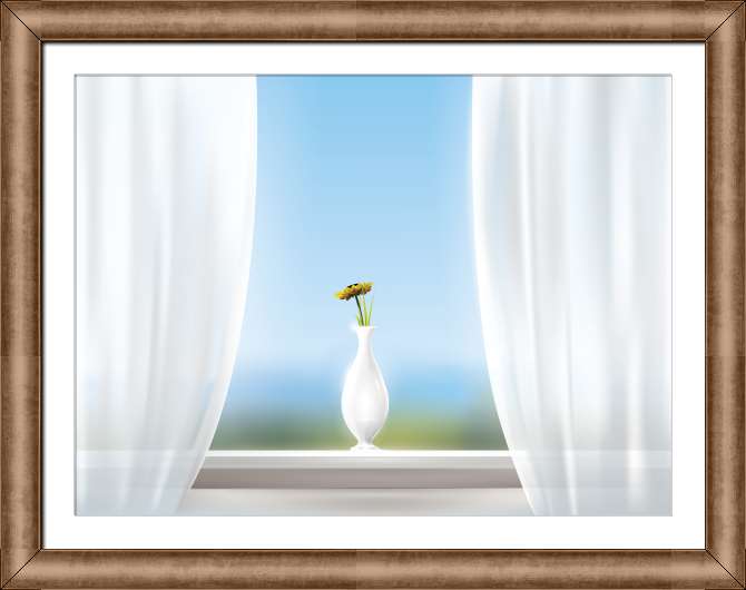 Купить и печать на заказ Репродукции картин Белая ваза с цветком