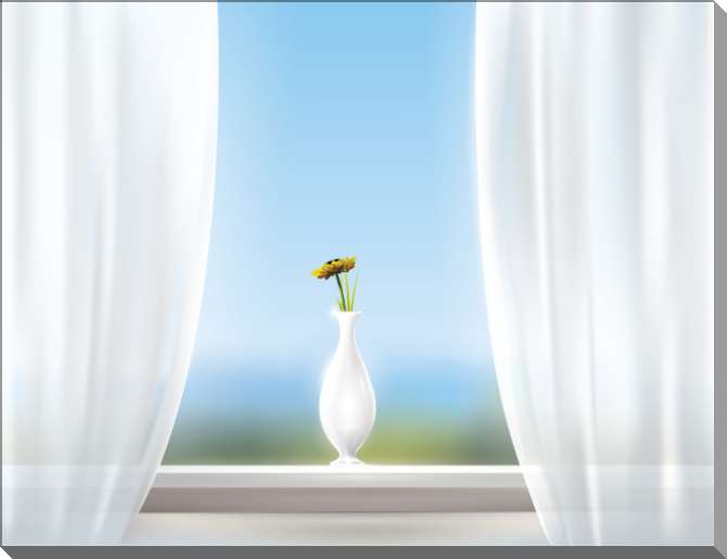 Купить и печать на заказ Картины на пластике, пеноркартоне Белая ваза с цветком