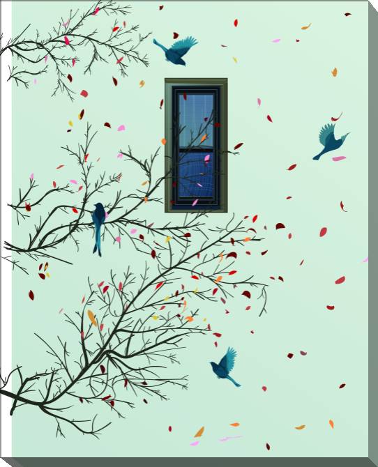 Картины на холсте Birds outside the window