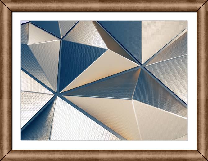 Купить и печать на заказ Картины в рамке, багете Золотые и бирюзовые грани