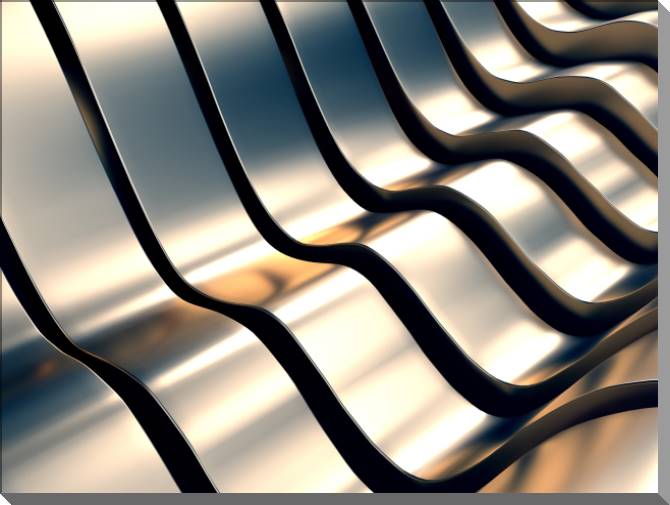 Купить и печать на заказ Картины на пластике, пеноркартоне Волны холодного золота