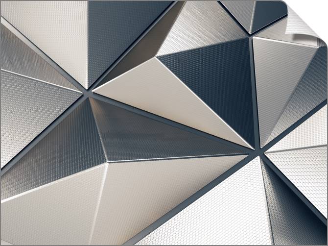 Купить и печать на заказ Картины на холсте Объемные грани серебра и стали