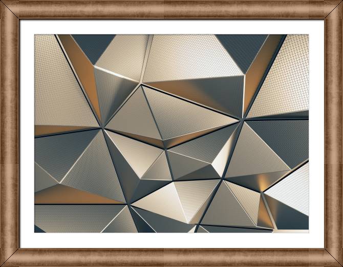 Купить и печать на заказ Картины в рамке, багете Металлические грани с золотым отливом