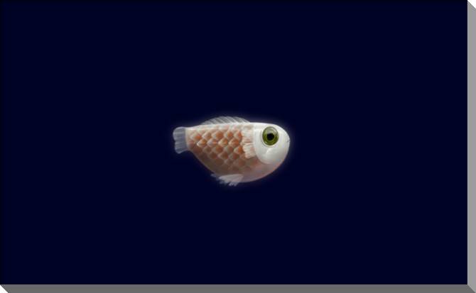 Купить и печать на заказ Картины на пластике, пеноркартоне Маленькая рыбка на темном фоне