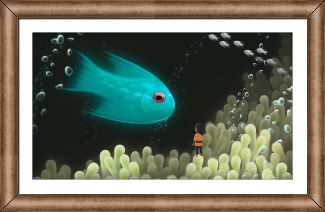 Купить и печать на заказ Репродукции картин Изумрудная рыбка
