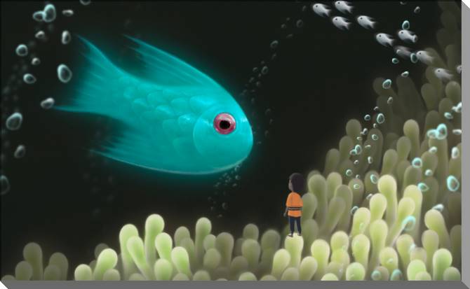 Купить и печать на заказ Картины на пластике, пеноркартоне Изумрудная рыбка