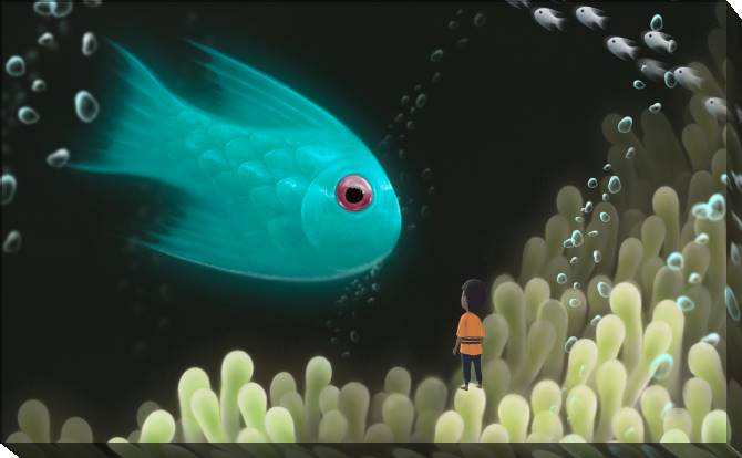 Купить и печать на заказ Картины на холсте Изумрудная рыбка