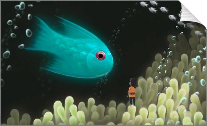 Купить и печать на заказ Картины на холсте Изумрудная рыбка