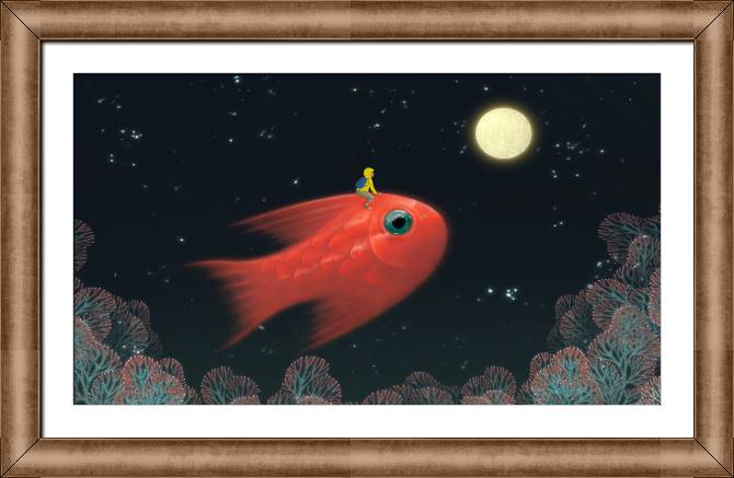 Купить и печать на заказ Репродукции картин Красная рыбка в океане