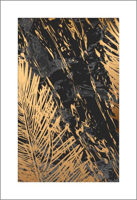 Paintings, photos from Passepartout Gold feathers on a black marble