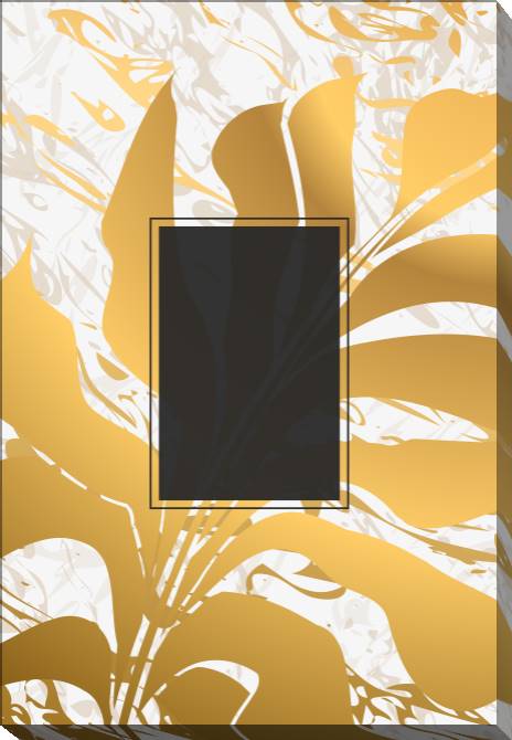 Картины на холсте Black rectangle on a background of gold leaf