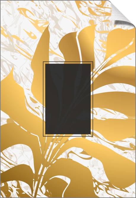 Купить и печать на заказ Картины на холсте Черный прямоугольник на фоне золотого листа