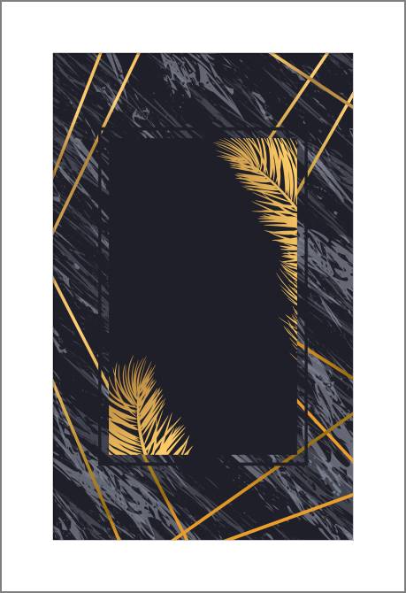 Paintings, photos from Passepartout Palm leaves on a black background