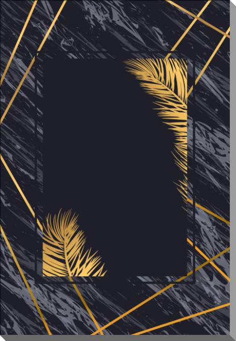 Купить и печать на заказ Картины на пластике, пеноркартоне Пальмовые листья на черном фоне