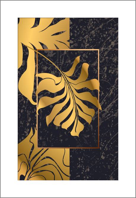 Paintings, photos from Passepartout Golden palm leaf in the frame