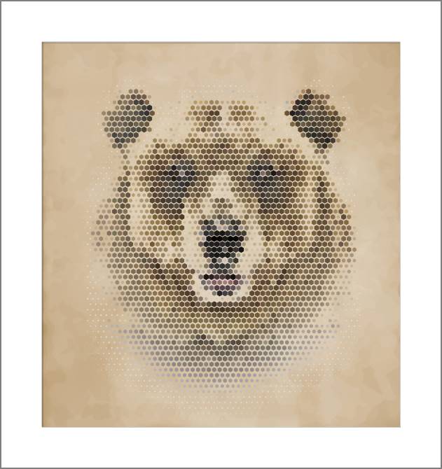 Купить и печать на заказ Картины, фото с паспарту Медведь