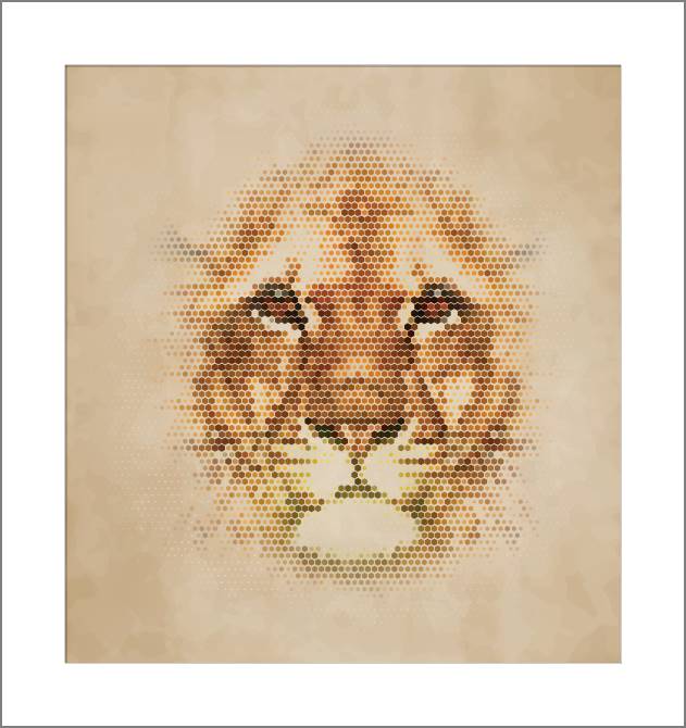 Купить и печать на заказ Картины, фото с паспарту Львица