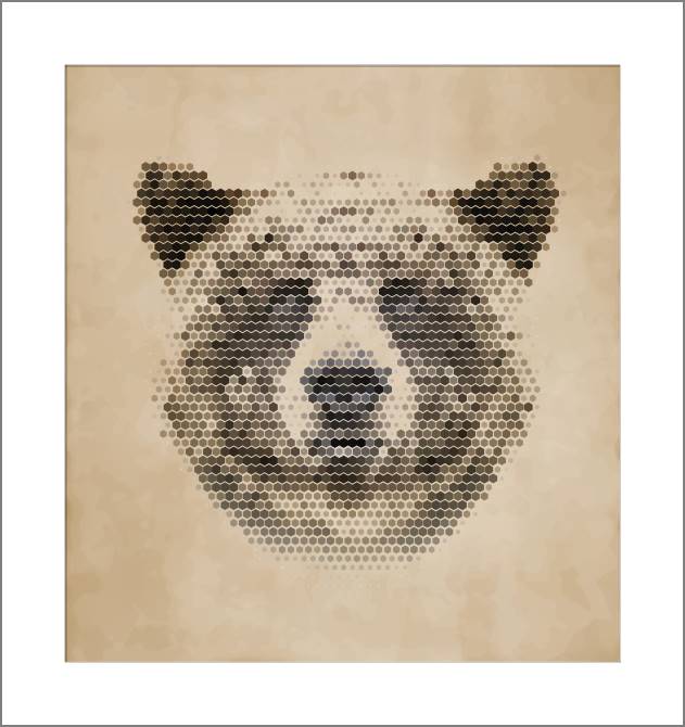 Купить и печать на заказ Картины, фото с паспарту Бурый медведь