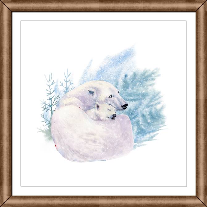 Framed and baguette paintings The animals series watercolor иллюстрации_6