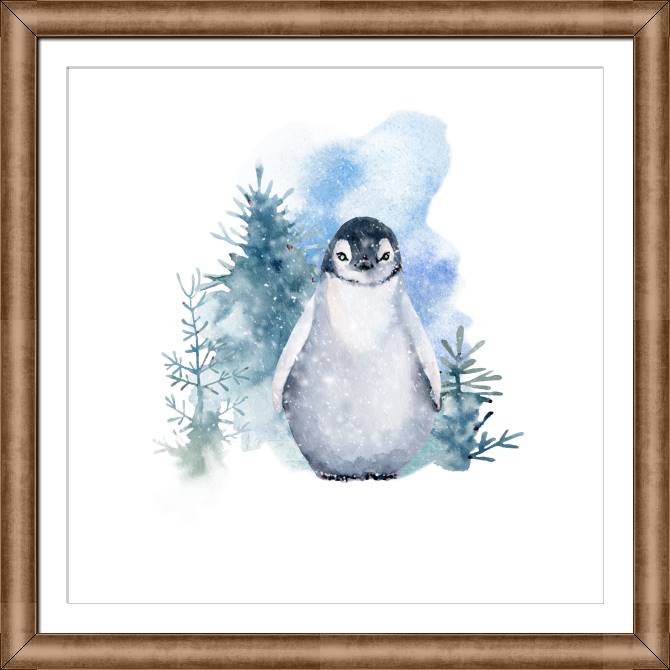 Framed and baguette paintings The animals series watercolor иллюстрации_7