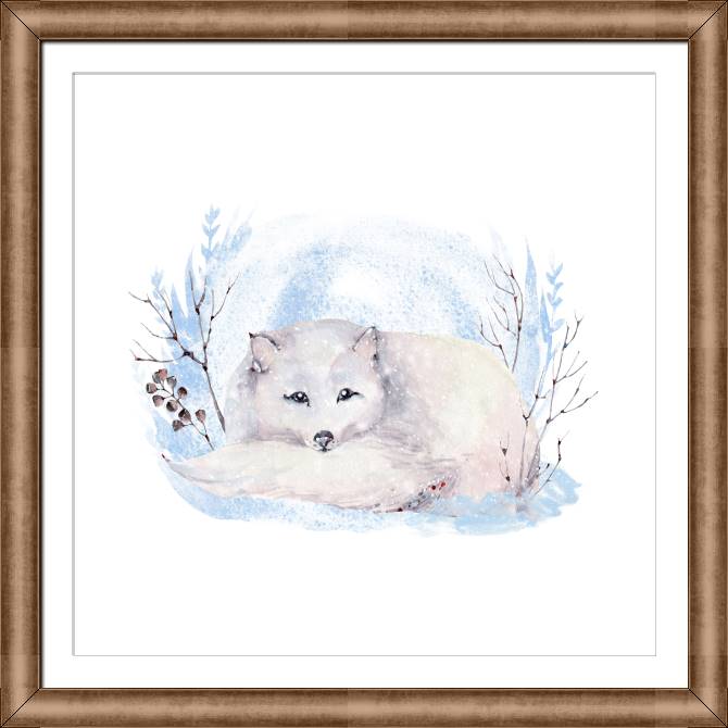 Framed and baguette paintings The animals series watercolor иллюстрации_8