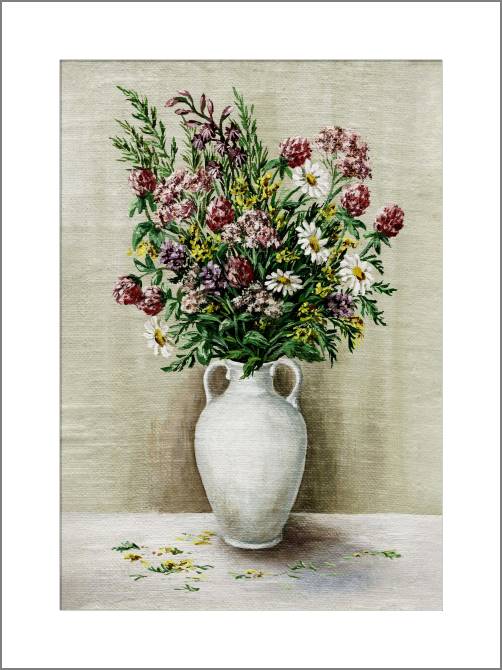 Купить и печать на заказ Картины, фото с паспарту Букет полевых цветов