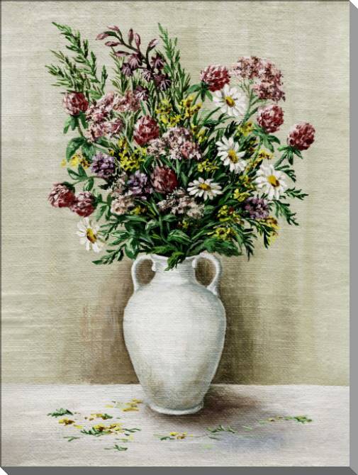 Купить и печать на заказ Картины на пластике, пеноркартоне Букет полевых цветов