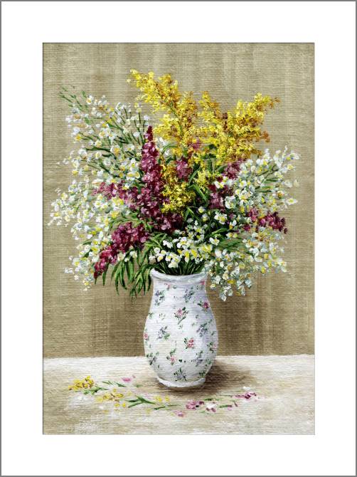 Купить и печать на заказ Картины, фото с паспарту Нежный весенний букет