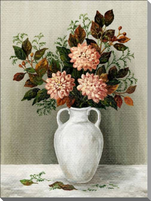 Купить и печать на заказ Картины на пластике, пеноркартоне Букет розовых георгин