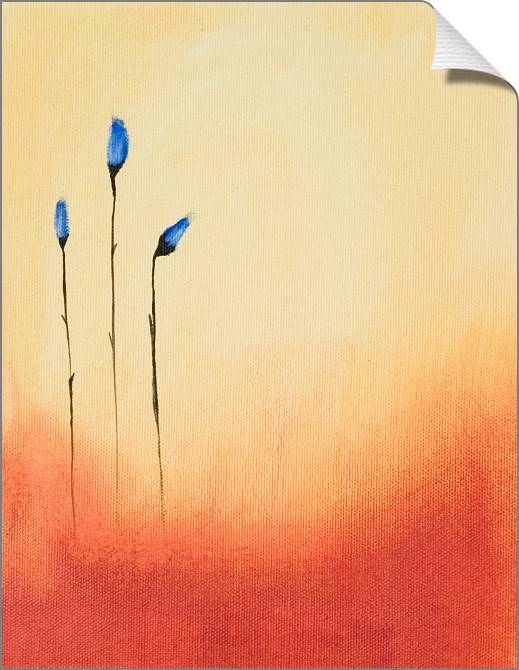 Купить и печать на заказ Картины на холсте Три голубых цветка