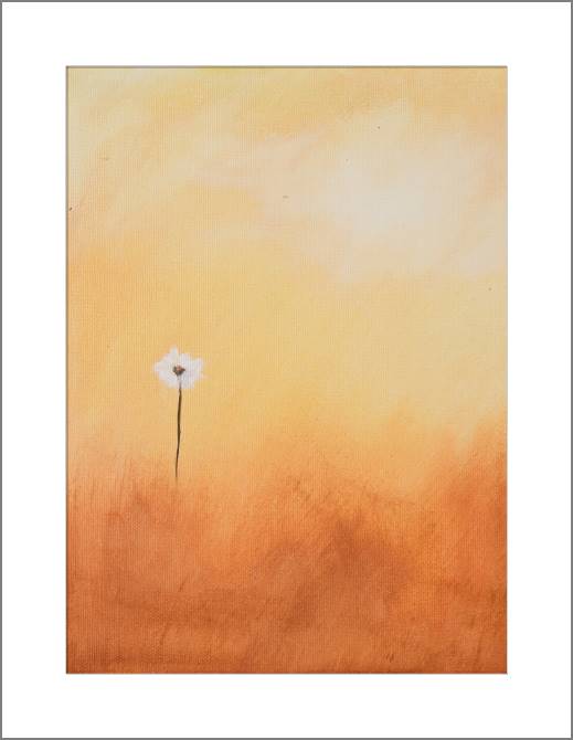 Купить и печать на заказ Картины, фото с паспарту Одинокая ромашка