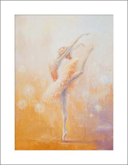 Купить и печать на заказ Картины Балерина на фоне одуванчиков