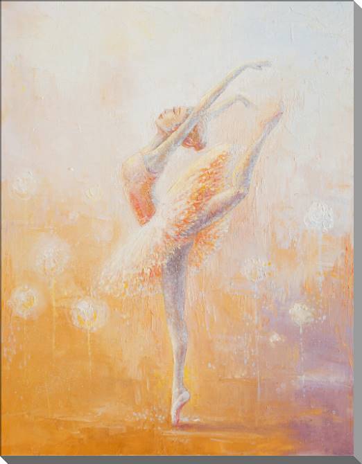 Купить и печать на заказ Картины на пластике, пеноркартоне Балерина на фоне одуванчиков