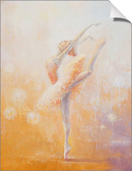 Купить и печать на заказ Картины на холсте Балерина на фоне одуванчиков