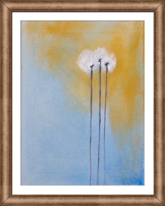 Купить и печать на заказ Картины в рамке, багете Три абстрактных одуванчика
