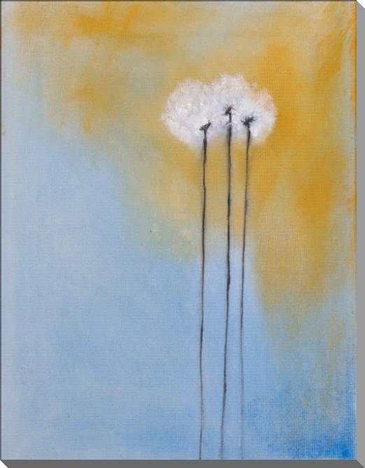 Купить и печать на заказ Картины на пластике, пеноркартоне Три абстрактных одуванчика