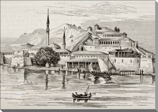 Купить и печать на заказ Картины на пластике, пеноркартоне Старый город на Пелопоннесе