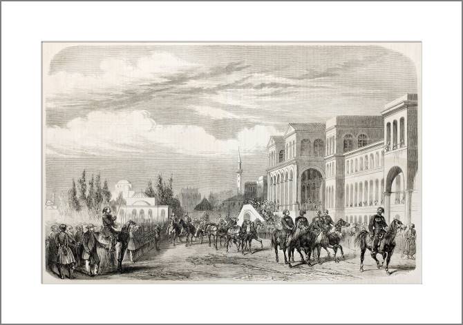 Купить и печать на заказ Картины, фото с паспарту Старый город Константинополь