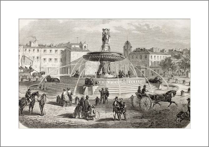 Купить и печать на заказ Картины, фото с паспарту Старый город Экс-ан-Прованс