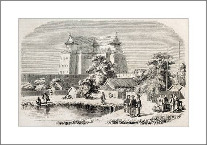 Купить и печать на заказ Картины, фото с паспарту Старый город Пекин