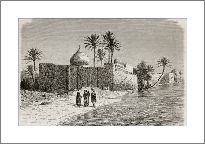 Купить и печать на заказ Картины, фото с паспарту Старый город в Ираке