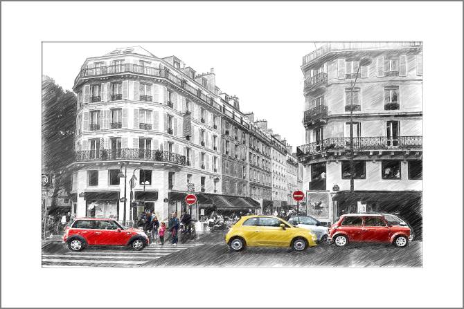 Картины, фото с паспарту Series the city style эскиза_1