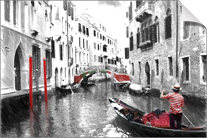 Купить и печать на заказ Картины на холсте Венеция гондола