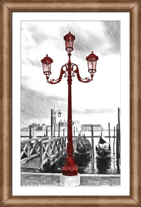 Купить и печать на заказ Картины в рамке, багете Венецианский уличный фонарь