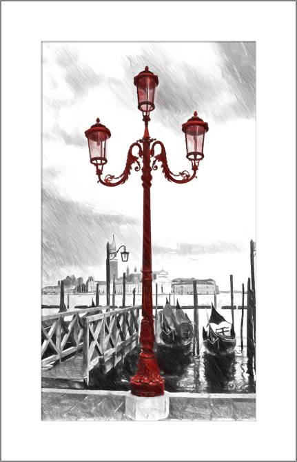 Купить и печать на заказ Картины, фото с паспарту Венецианский уличный фонарь